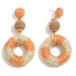 Wholesale beaded Circular Drop Earrings Gold Accents L