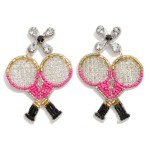 Wholesale rhinestone Double Racket Drop Earrings L