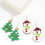 Wholesale glitter Snowman Drop Earrings L