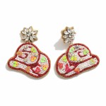 Wholesale seed Bead Rhinestone Cowboy Hat Drop Earrings L