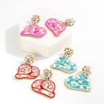Wholesale seed Bead Rhinestone Cowboy Hat Drop Earrings L