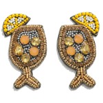 Seed Bead and Rhinestone Cocktail Drop Earrings

- Approximately 2.5" L