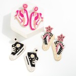 Seed Bead Sneaker Drop Earrings

- Approximately 2.75" L