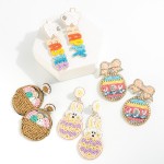Wholesale seed Bead Easter Basket Drop Earrings L