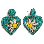 Wholesale seed Bead Heart Daisy Drop Earrings L