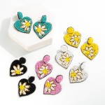 Wholesale seed Bead Heart Daisy Drop Earrings L