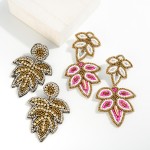 Wholesale seed Bead Rhinestone Leaf Drop Earrings L