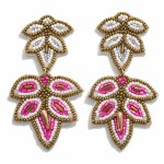 Wholesale seed Bead Linked Leaves Drop Earrings L