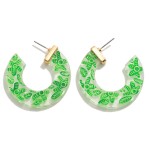 Acetate Hoop Earrings Featuring Flower Print

- Approximately 1.5" Diameter