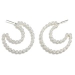 Wholesale studded Metal Flower Crescent Moon Hoop Earrings Diameter