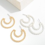 Wholesale studded Metal Flower Crescent Moon Hoop Earrings Diameter