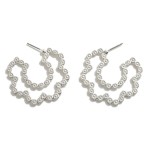 Wholesale wavy Flower Drop Hoop Earrings L