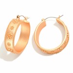 Wholesale studded Metal Flower Hoop Earrings Diameter