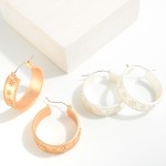 Wholesale studded Metal Flower Hoop Earrings Diameter