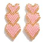 Wholesale seed Bead Heart Post Drop Earrings L