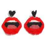 Wholesale seed Beaded Drop Earring Lips L