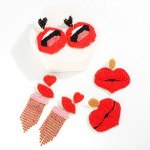 Wholesale seed Beaded Drop Earring Lips L