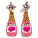 Wholesale seed Bead Love Champagne Bottle Drop Earrings L