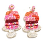 Wholesale seed Bead Heart Cake Drop Earrings L