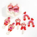 Wholesale seed Bead Heart Cake Drop Earrings L