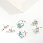 Wholesale rhinestone Sea Turtle Stud Earrings W
