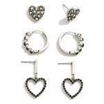 Wholesale set Western Heart Drop Hoop Earrings L L