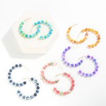 Wholesale semi Precious Beaded Drop Hoop Earrings Diameter