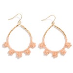 Wholesale beaded Teardrop Earrings Beaded Flower Detail L