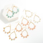 Wholesale beaded Teardrop Earrings Beaded Flower Detail L