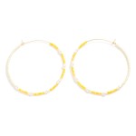 Wholesale dainty Hoop Earring Beaded PEarl Detail L