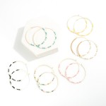 Wholesale dainty Hoop Earring Beaded PEarl Detail L