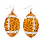 Glitter Football Drop Earrings 

- Approximately 2.25" L