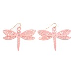 Metal Dragonfly Drop Earring With Rhinestone Accents 

- Approximately 1.75" L