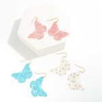 Butterfly Drop Earrings With Rhinestone Accents

- Approximately 1.75 " L
- Lightweight Construction 