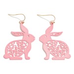 Wholesale easter Bunny Drop Earrings Flower Detail L Ultra Lightweight