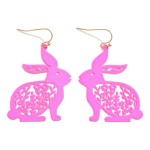 Wholesale easter Bunny Drop Earrings Flower Detail L Ultra Lightweight
