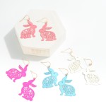 Wholesale easter Bunny Drop Earrings Flower Detail L Ultra Lightweight