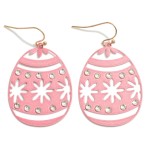 Wholesale easter Egg Drop Earrings Flower Rhinestone Detail L Ultra Lightweight