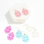 Wholesale easter Egg Drop Earrings Flower Rhinestone Detail L Ultra Lightweight