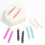 Wholesale chain Link Drop Earring Metallic Accents L