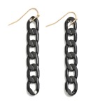 Coated Chain Link Drop Earring With Metallic Accents

- Approximately 2.25" L