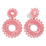 Wholesale textured Linked Flower Drop Earrings L