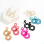 Wholesale textured Linked Flower Drop Earrings L