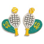 Wholesale love Tennis Racket Seed Bead Drop Earrings L