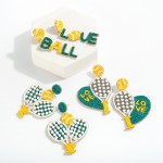 Wholesale love Tennis Racket Seed Bead Drop Earrings L