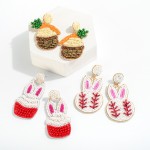 Carrot Easter Basket Seed Beaded Drop Earrings

- Approximately 2.25" L