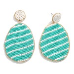 Wholesale easter Egg Seed Beaded Drop Earring Dyed Print Designs L