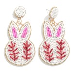 Wholesale seed Beaded Easter Bunny Ear Baseball Drop Earrings L