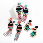 Wholesale seed Beaded Toucan Drop Earrings Tassel Feather Detail L