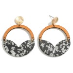 Wholesale wood Resin Flake Drop Earrings L